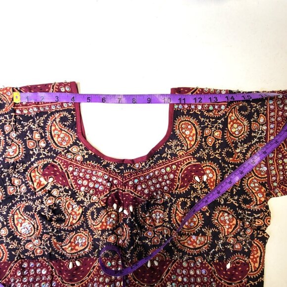 Black and Red Lehenga Indian Skirt Top Costume Party Indian Wedding Guest Dress - Picture 12 of 16